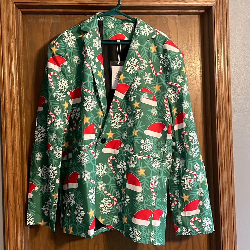 Men’s Green Christmas Blazer- New with Tags